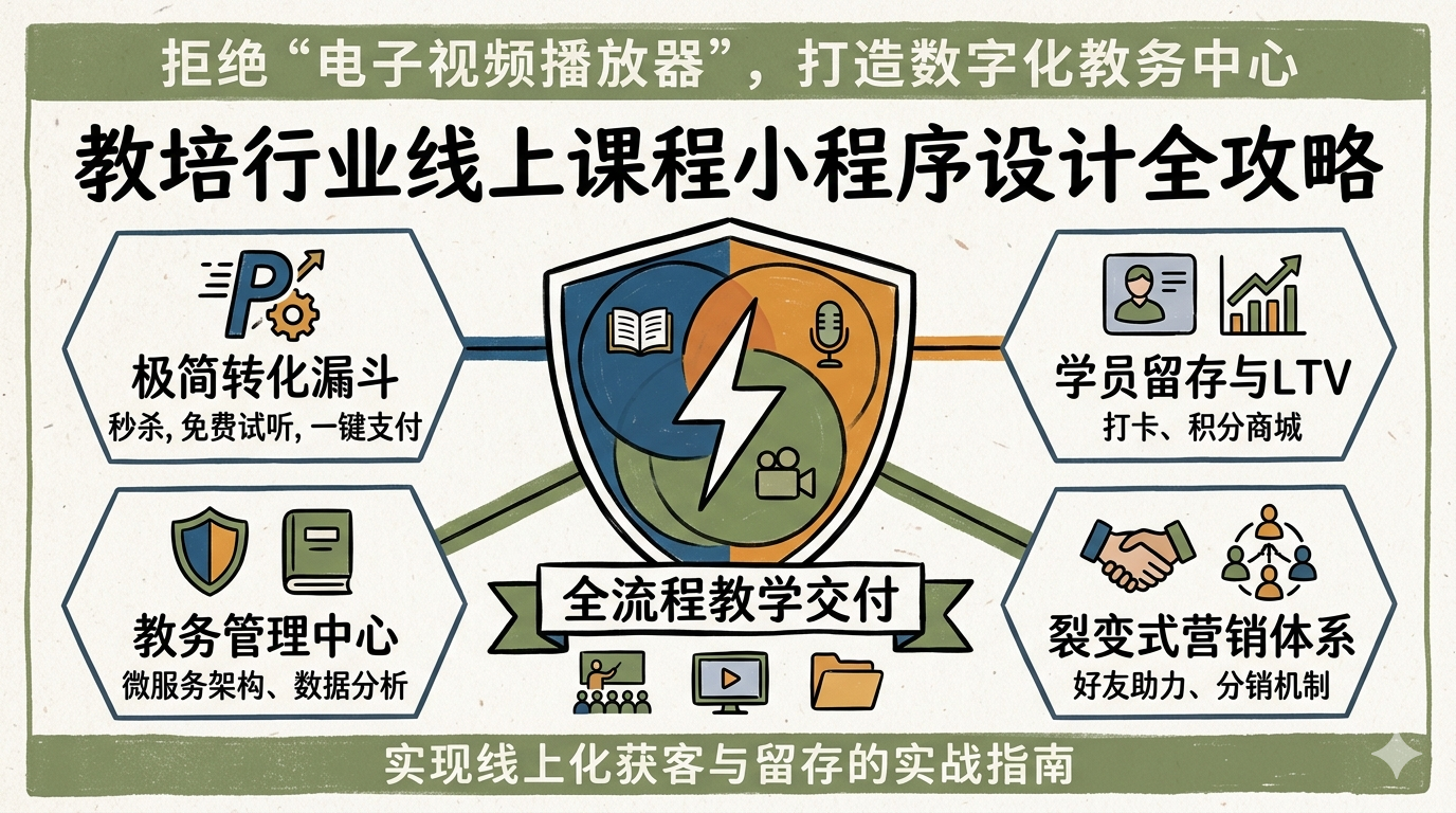教育培训行业的线上课程小程序，应该怎么设计？